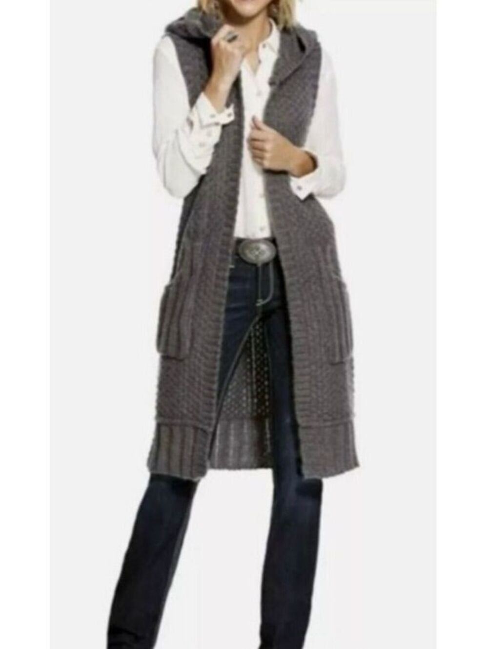 Ariat Valley Hooded Sleeveless Knit Duster Size S/M